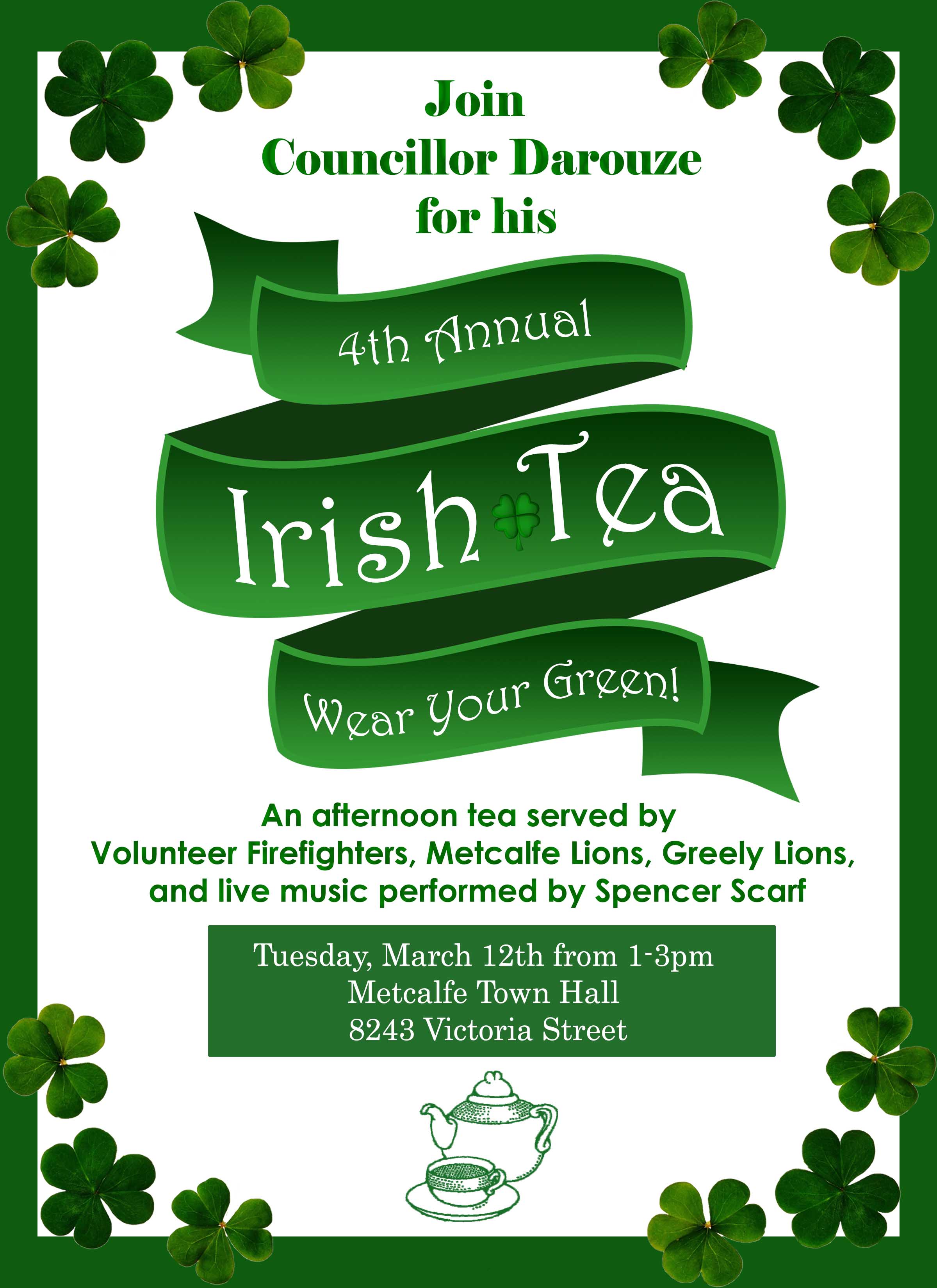 Irish Tea Poster 2019 - Vernon Village Community Association